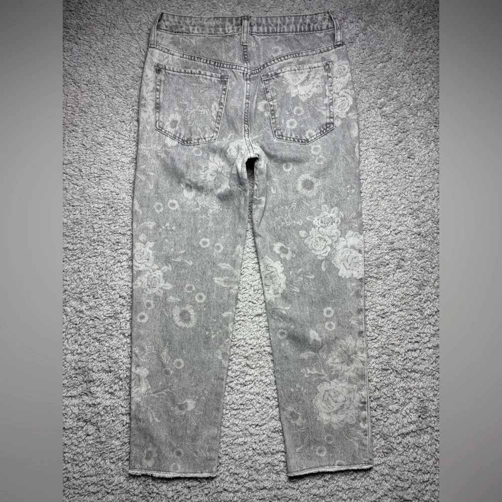 Gap Jeans Girls 16 Girlfriend Floral Print Adjustable Waist Mid Rise Girly BOHO
